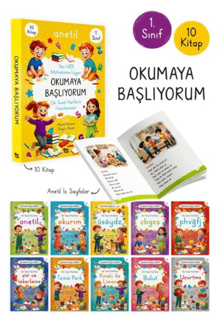 1. Sınıf Okumaya Başlıyorum ANETİL 10 Kitap - Murat Kazan - Bilgi Park