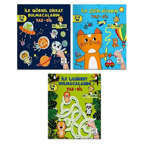 2-4 Yaş Evde Etkinlik Seti Mucit Karınca Serisi YAZ-SİL Kitaplar 2.Seri Yükselen Zeka Yayınları - Yükselen Zeka Yayınları (1)