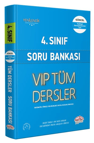 4. Sınıf VIP Tüm Dersler Soru Bankası Mavi Kitap - Kolektif - Editör Yayınevi
