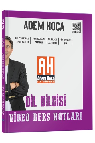 Adem Hoca Tüm Sınavlar İçin Dil Bilgisi Video Ders Kitabı KR Akademi Yayınları - KR Akademi Yayınları