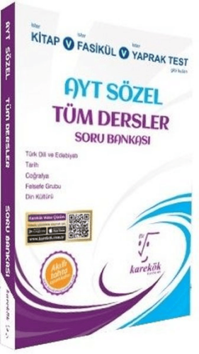 AYT Sözel Tüm Dersler Soru Bankası - Hülya Aydemir - Karekök Yayıncılık