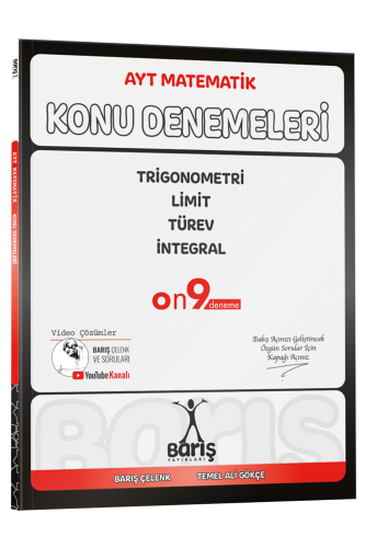 Barış Yayınları AYT Matematik Trigonometri Limit Türev İntegral Konu Denemeleri - Barış Yayınları