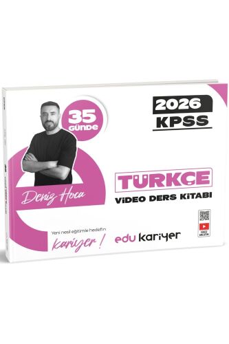 Edu Kariyer Deniz Hoca 2026 KPSS 35 Günde Türkçe Video Ders Kitabı - Edu Kariyer