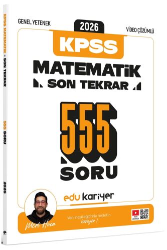 Edu Kariyer Mert Hoca 2026 KPSS Genel Yetenek Matematik Son Tekrar 555 Soru - Edu Kariyer