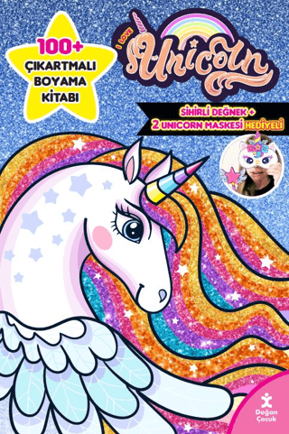 I Love Unicorn 100+ Çıkartma Hediyeli Boyama Kitabı - Kolektif - 1