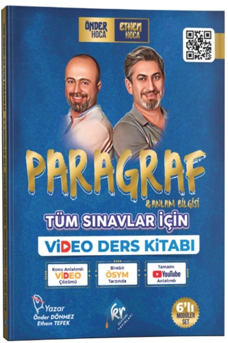 Önder Hoca & Ethem Hoca Tüm Sınavlar İçin Paragraf ve Anlam Bilgisi Video Ders Kitabı KR Akademi Yayınları - KR Akademi Yayınları