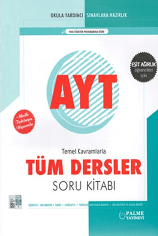 Palme YKS AYT Tüm Dersler Soru Kitabı (Eşit Ağırlık) - Kolektif - Palme Yayınları