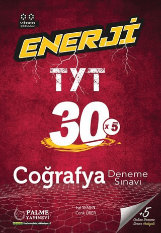 Palme YKS TYT Enerji Coğrafya 30 Deneme Sınavı Video Çözümlü - Cenk Ürer - Palme Yayınları