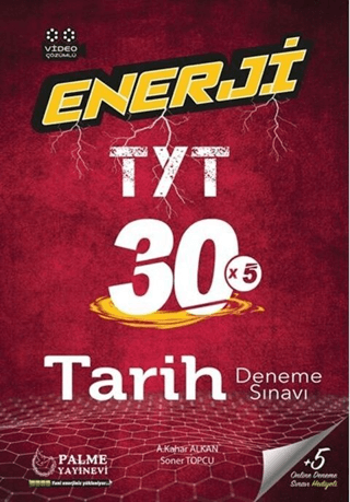 Palme YKS TYT Enerji Tarih 30 Deneme Sınavı Video Çözümlü - A. Kahar Alkan - Palme Yayınları