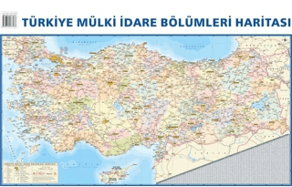 Türkiye Mülki İdare Bölümleri Fiziki Haritası 70x100 (Çift Taraflı) - Murat Onay - MepMedya Yayınları