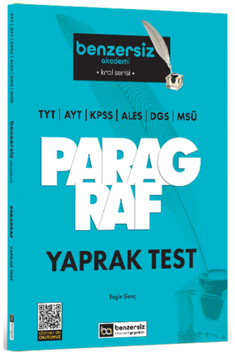 TYT AYT KPSS ALES DGS MSÜ Kral Serisi Benzersiz Paragraf Yaprak Test Benzersiz Akademi Yayınları - Benzersiz Akademi