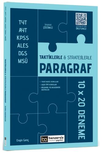TYT AYT KPSS ALES DGS MSÜ Taktiklerle ve Stratejilerle Paragraf 10 x 20 Deneme Benzersiz Akademi Yayınları - Benzersiz Akademi