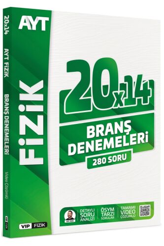 VİP Fizik AYT Fizik Tamamı Video Çözümlü 20x14 Branş Denemeleri VİP Fizik Yayınları - VİP Fizik Yayınları